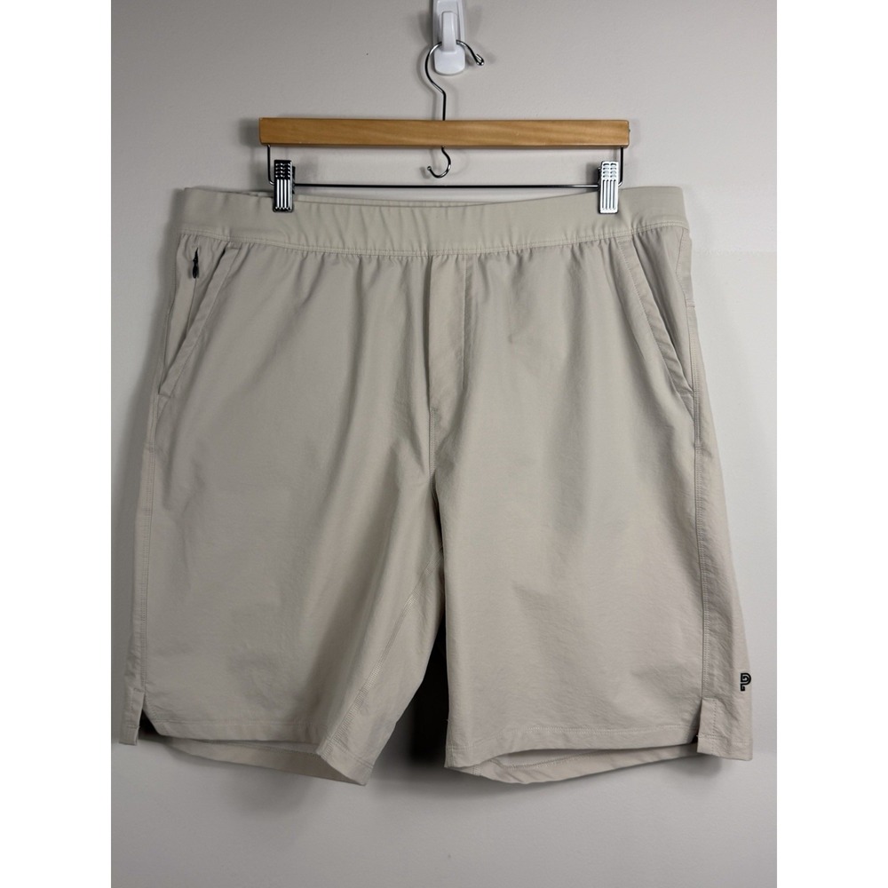 Public Rec Flex Shorts Men's 40 Beige Performance Stretch Drawstring